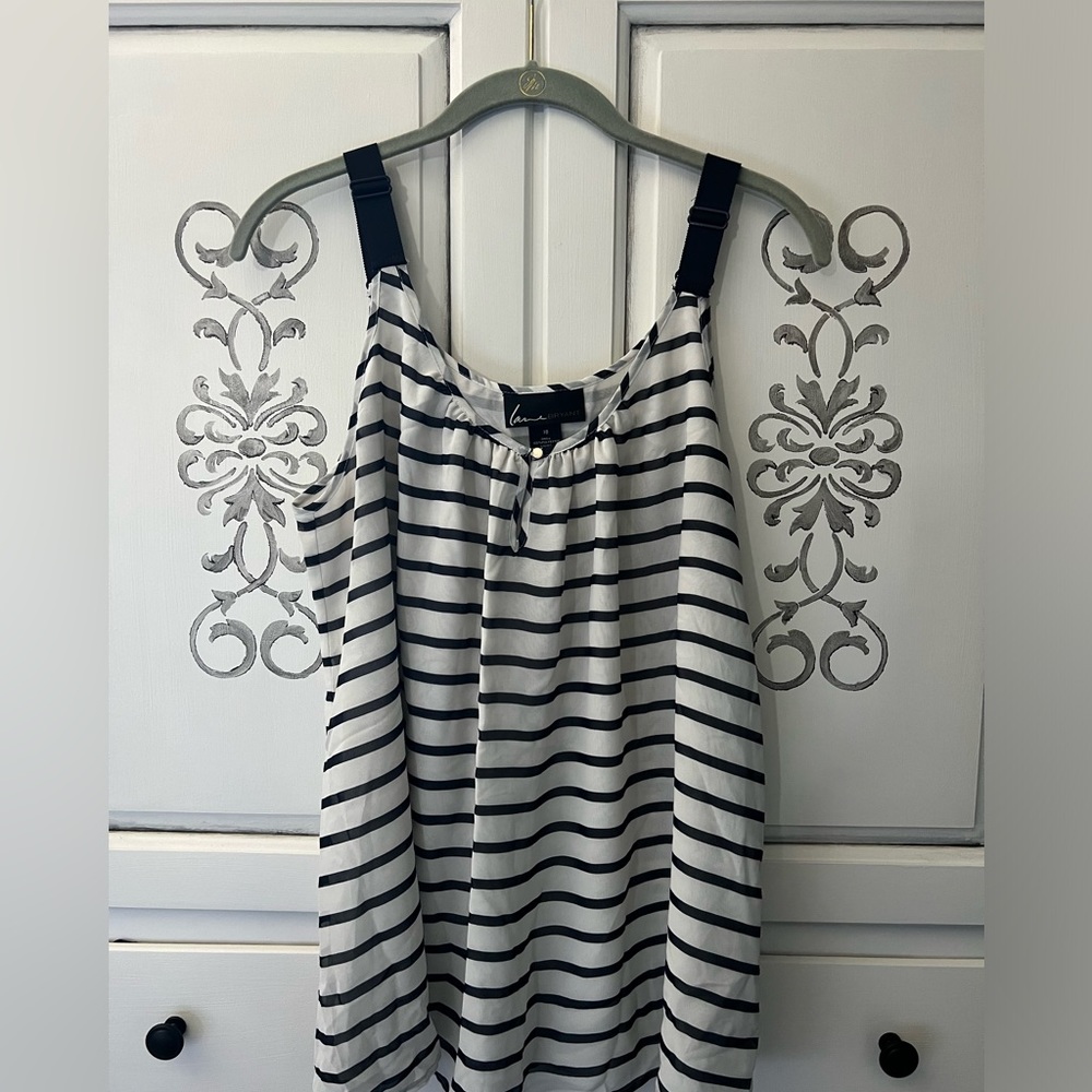Navy and White Camisole with adjustable straps